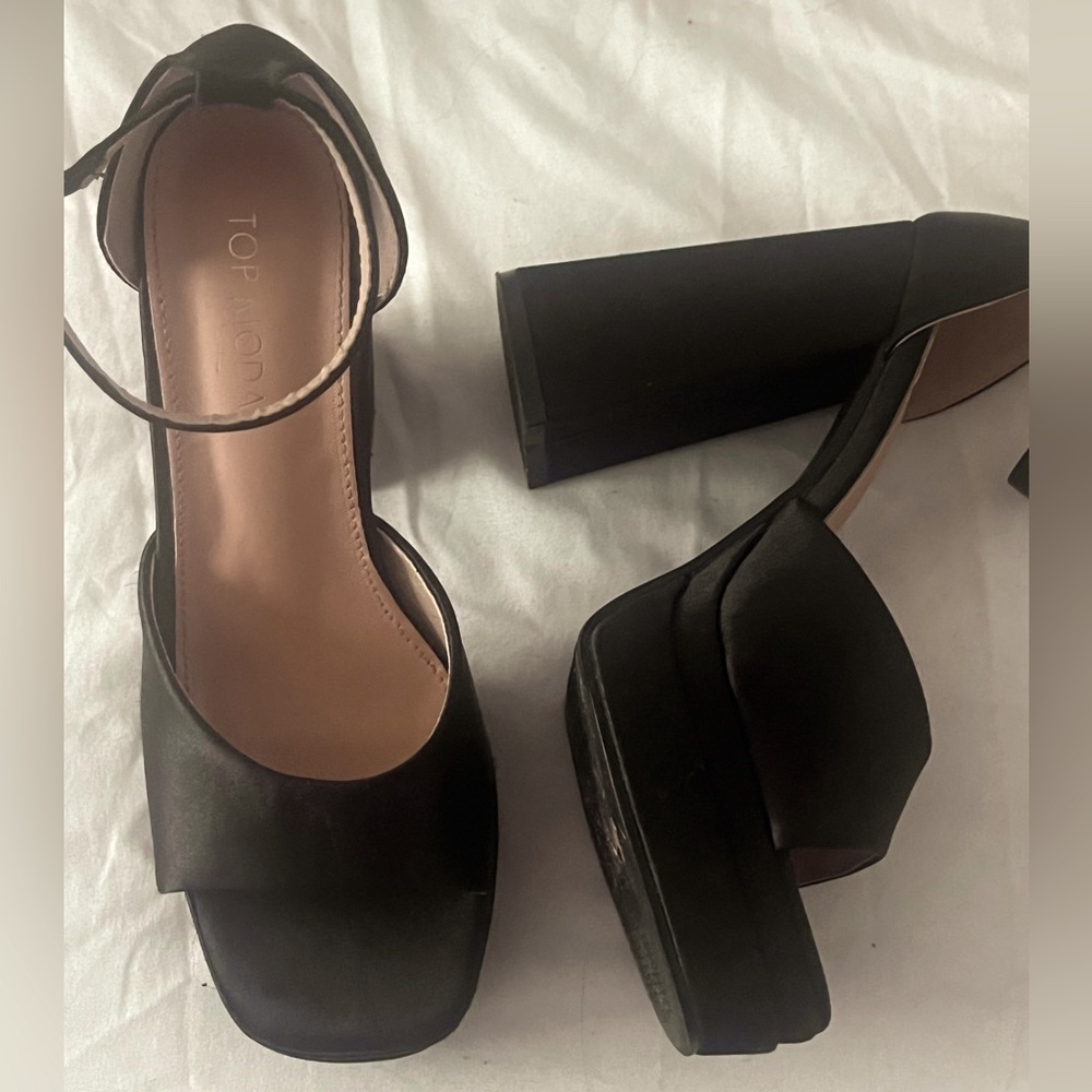 Vintage Lana del Rey Mary Jane Satin Black High Prom Shoes